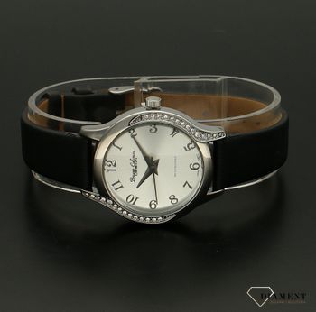 Zegarek damski na pasku z cyrkoniami Bruno Calvani BC3500 SILVER. Tarcza zegarka okrągła w srebrnym kolorze z wyraźnymi cyframi arabskimi w kolorze czarnym. Dodatkowym atutem zegarka jest wyraźne logo. Idealny elegancki zega (5).jpg